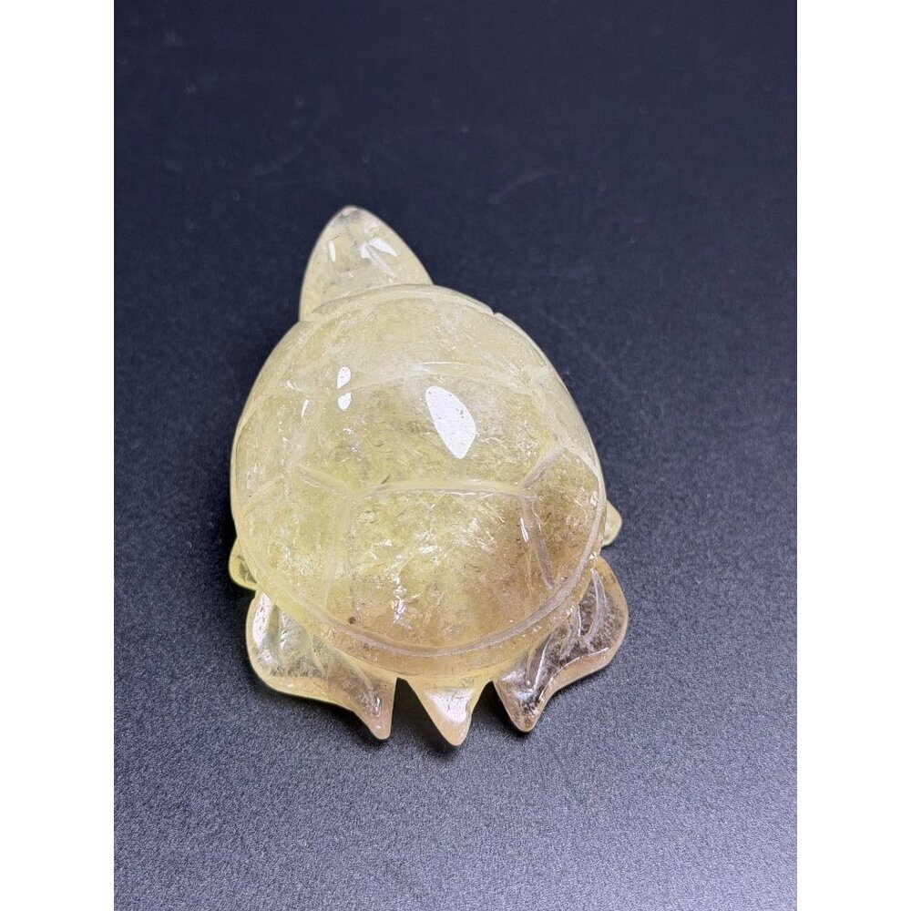 Natural Citrine & Smoky Quartz Turtle Hand Carved Stone Healing Crystal 228g 3" - Picture 4 of 10